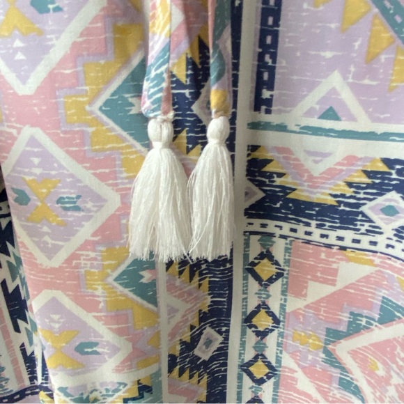 Canyon Retreat Shirt Size 2XL Blouse Aztec southwest tie front Relaxed Fit top - Picture 10 of 16